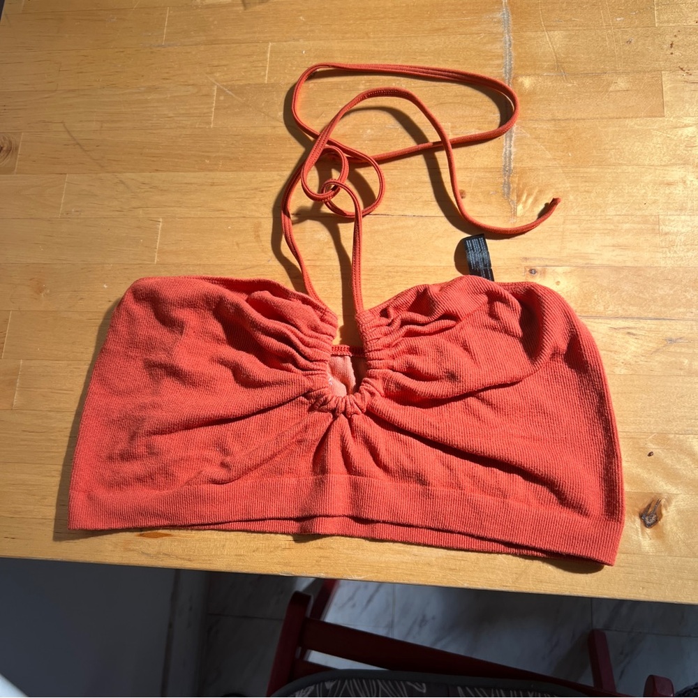 Ribbed Orange Bandeau from Out from Under